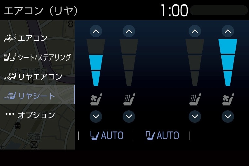 運転席からの操作(後席)とサポート機能